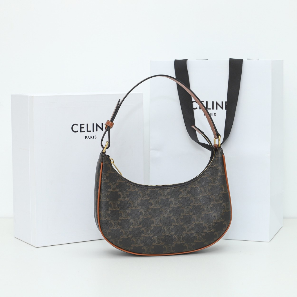 The new 100%genuine/Celine Ava logo print handbag/underarm bag