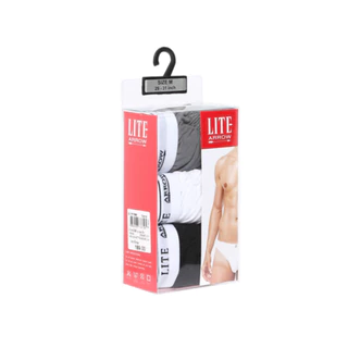 ARROW LITE กางเกงใน รูปแบบ BIKINI ขอบโชว์ยาง คละสี ดำ+เทา+ขาว