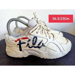 Fila Size 36.5 ยาว 23 Cm  รองเท้ามือสอง  ผู้หญิง เท้าเล็ก   แฟชั่น ลำลอง ทำงาน