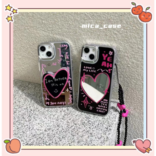 🐱‍🐉จัดส่งภายใน 24 ชม🌹 เคสไอโฟน 11 12 13 14 Pro Max รูปหัวใจ พื้นผิวกระจก ความนิยม แฟชั่น Case for iPhone ผลิตภัณฑ์ร้อน