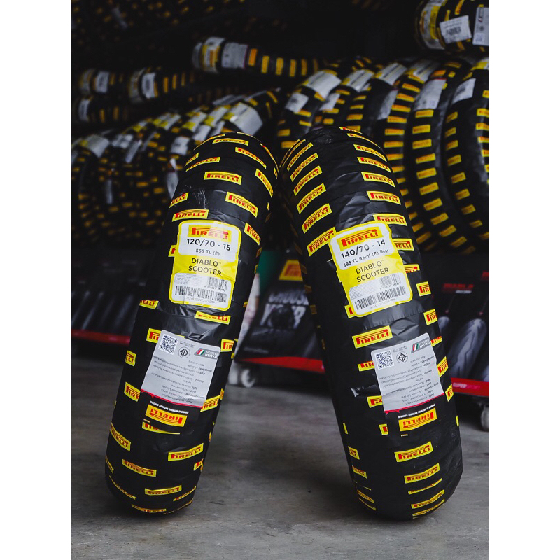 ยาง PIRELLI DIABLO SCOOTER ขนาดเดิมใส่ XMAX / FORZA300-350 / ADV350  คู่ละ 4,500฿ (ยางปี 25)
