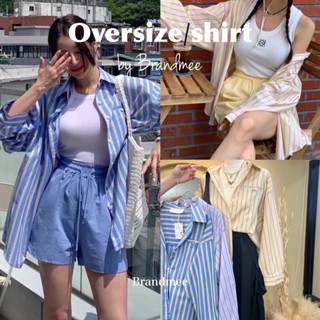 พร้อมส่ง💢🇰🇷เสื้อเชิ้ตoversizeลายริ้วรุ่นใหม่