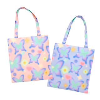 ✨NEW✨vibes.brandd ♡ Butterpink &amp; Butterblue tote♡ กระเป๋าผ้า vibes