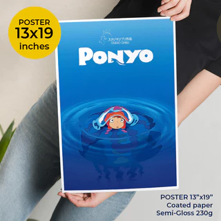 Ponyo Poster- โปสเตอร์ โปเนียว ธิดาสมุทรผจญภัย / Studio Ghibli การ์ตูน อนิเมะ