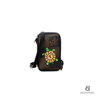 LV NIGO DOUBLE PHONE BROWN MONOGRAM 3D TURTLE MONOGRAM CANVAS