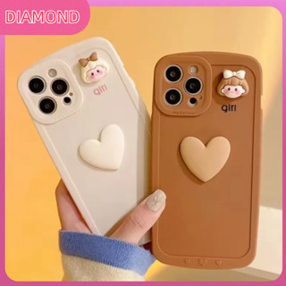 💲คูปองเคลม💲เคสไอโ case for iphone 11 12 ความรักที่เรียบง่าย เคส 14 13 12 11 pro max ทนต่อการสึกหรอ วัสดุซิลิโคน กันฝุ่น