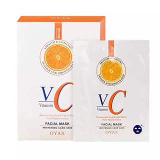 A-10-1-1 【1กล่อง10แผ่น】vitamin C แผ่นมาส์กหน้า มาส์กวิตามินซี หน้าขาวกระจ่างใส หน้าเนียนนุ่มชุ่มชื่้น