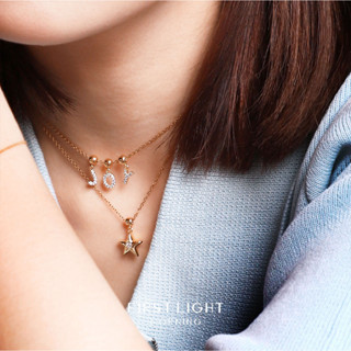 First Light Morning : Letter&amp; Charm Necklace สร้อยคอ + Charm 1 ชิ้น