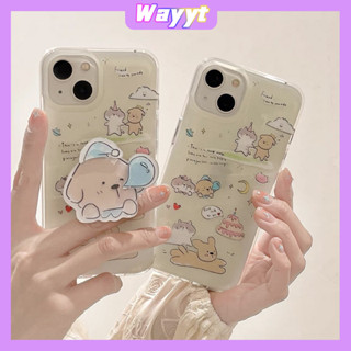 💖จัดส่ง24ชม💖iPhone 14 13 12 11 Pro Max เคส for เคสไอโฟน11 น่ารัก บางเบาพกพาง่าย การ์ตูน ลูกสุนัขง่วงนอน พร้อมขาตั้ง Case