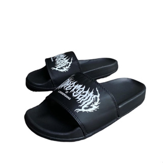 LOOKER Slide Sandals Black V.1 รองเท้าแตะโลโก้สีดำสุดเท่