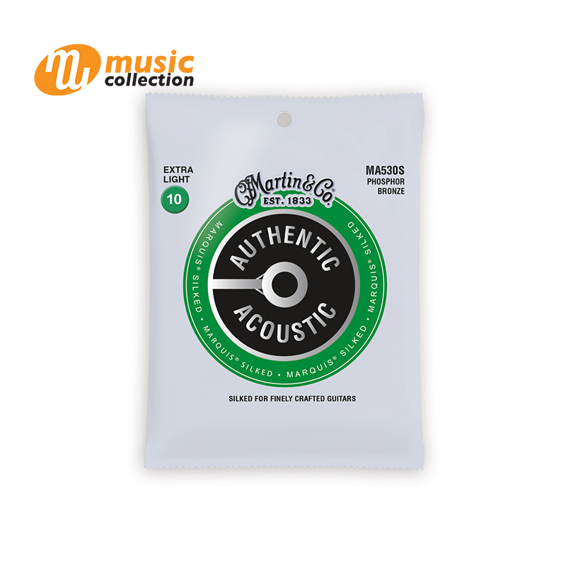 สายกีตารโปร่ง Martin MA530S Phosphor Bronze Authentic Acoustic Guitar Strings Extra Light 10-47