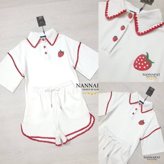 Code : M9 Nannapat Set ชุดเซ็ตเสื้อคอปกแขนสั้น กางเกงขาสั้น สำหรับผู้หญิง ไซส์ S-XL