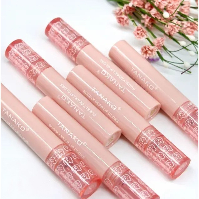 Tanako Bubbly bear ทานาโกะ บับบลี้ แบร์ ลิปกลอส ลิปหมีตัวดัง สีชัด สีแน่น ติดทน กันน้ำ สีสะดุดตา