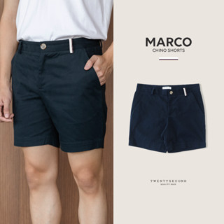 TWENTYSECOND กางเกงขาสั้น รุ่น Marco chino shorts - สีกรม / Navy