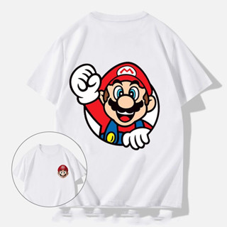 เสื้อยืด Mario 2023 เสื้อยืดแขนสั้นเกม Super Mario พิมพ์เสื้อผ้าคู่รัก