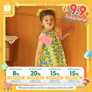 Iris kids IKS0025 22Spring pink butterfly dress เสื้อผ้าเด็กเกาหลี ชุดเดรส ชุดเด็กผู้หญิง