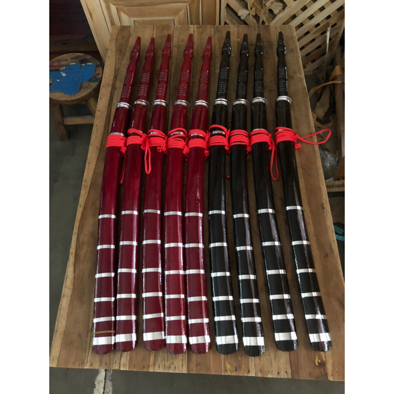 ดาบไทยโบราณดำแดง ดาบโชว์ รำ แก้บน ถวาย ไม่มีคม