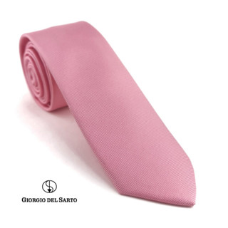 Giorgio Del Sarto Necktie Pink-o Fabric Texture เนคไทสีชมพูมีเท็กเจอร์