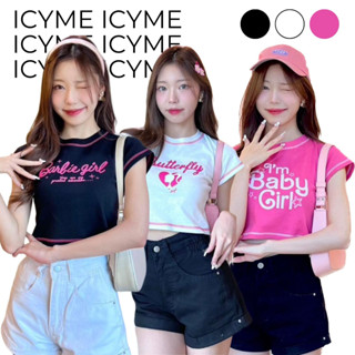 [ ICYME ] barbie crop : เสื้อครอป บาร์บี้ เกิร์ล ดีเทลเย็บตะเข็บ