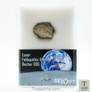 [ใหญ่+3.9g] อุกกาบาตดวงจันทร์ Bechar 006 Lunar Feldsp. Breccia Meteorite from Moon พร้อมใบรับรอง ของขวัญล้ำค่าจากฟ้า