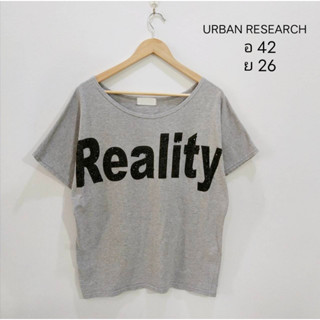 เสื้อยืด Brand Urban Research สีเทา ติดเลื่อมสกรีน Reality ของแท้ 100% Made in Korea Free size