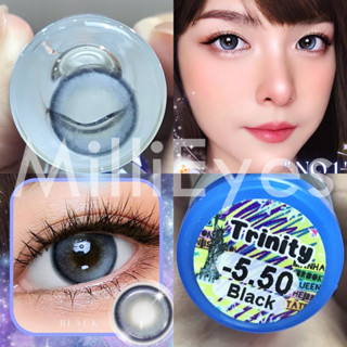 ✨มาใหม่ จากเกาหลี สีดำ🖤 ตัดขอบกลม ตาโต นำเข้าจากเกาหลี คอนแทคเลนส์ Trinity (Montra) ค่าน้ำ 42% นุ่มสบายตา
