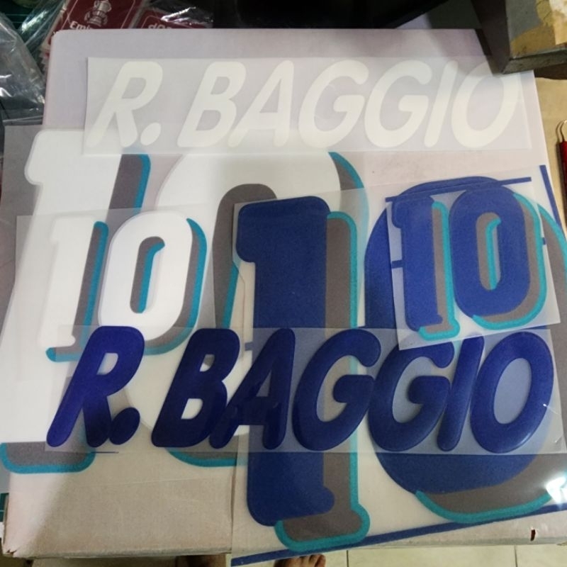 Name Set ชื่อเบอร์ กำมะหยี่ BAGGIO 10 ITALY World Cup 1994  เบอร์ชุดพร้อมรีด มีกาวในตัว ติดเสื้อ อิต