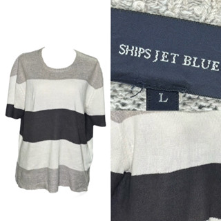 เสื้อไหมพรมแขนสั้น 3สีขาวเทาดำ แบรนด์ SHIPS JET BLUE (มือหนึ่ง 1000+)