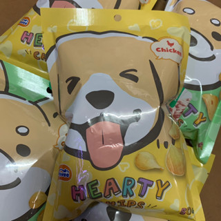 ขนมน้องสุนัขอบกรอบ HEARTY CHIPS กรอบกลิ่นหอม คุณประโยชน์ครบถ้วน 50g.