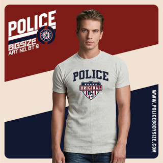 Police Bigsize เสื้อยืด คอกลม รุ่น Topdyed BT9