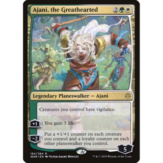 [MTG] Ajani, the Greathearted [WAR] [MULTI] [RARE] [NORMAL] [ENG] (การ์ดเมจิค / Magic the Gathering)