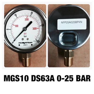 Nuova Fima pressure gauge เกจวัดแรงดัน หน้าปัด 2-1/2" เกลียวออกล่างทองเหลือง 1/4" NPT
