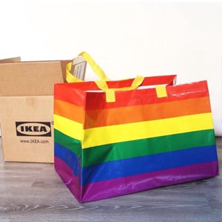 พร้อมส่งทุกชิ้น ส่งเร็วมากกก🔥 IKEA - กระเป๋าอิเกีย ถุงใส่ของ ถุงสีรุ้ง ถุงอิเกีย ถุงช้อปปิ้ง Shopping bag ถุงหูหิ้ว