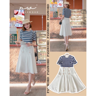 🌈🌿🌼🌺🌸💙🧡🇰🇷Cotton Stripe Patch Skirt Dress