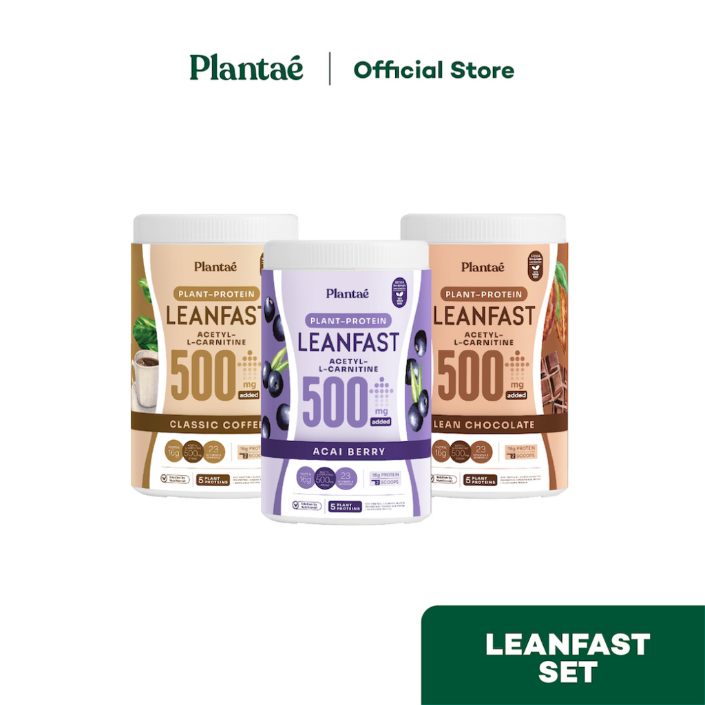 [โค้ดคู่ลด 280.-] Plantae Leanfast Set : เซต Protein Leanfast 3 รสชาติขายดี : Classic Coffee, Lean Chocolate, Acai Berry