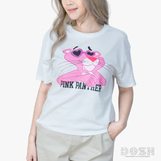 DOSH WOMENS CROPPED TOPS PINK PANTHER เสื้อยืดทรงครอปหลวม ผู้หญิง 9DPPWT1008-OW