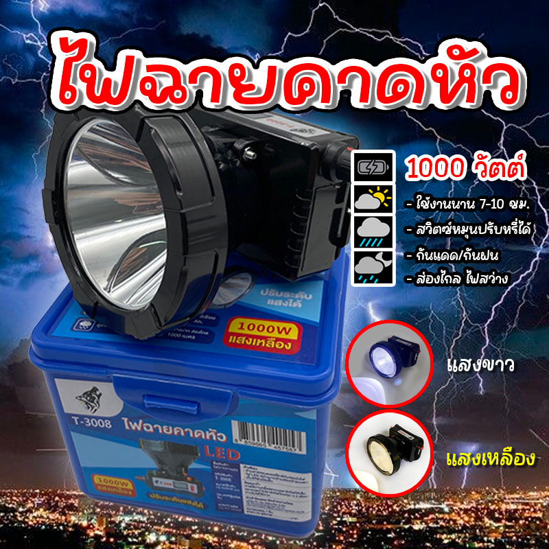 ไฟฉายคาดหัว ไฟส่องสัตว์ ส่องกบ ปลา กรีดยาง ทำไร่ ทำสวน กันน้ำฝน 100% สว่างไกล 1000 เมตร

<p>“><center></p>
<h4></h4>
<p><p><font color=