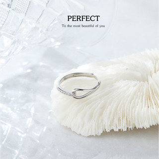 s925 Perfect ring แหวนเงินแท้ ทรงเรขาคณิต เรียบหรู ใส่สบาย เป็นมิตรกับผิว ปรับขนาดได้