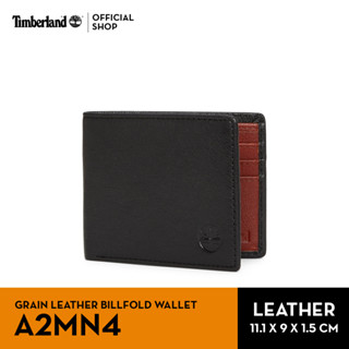 Timberland Mens Matte Grain Leather Billfold Wallet กระเป๋าสตางค์หนังแท้ (A2MN4)