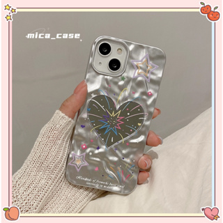 🐱‍🐉จัดส่งภายใน 24 ชม🌹 เคสไอโฟน 11 12 13 14 Pro Max รูปหัวใจ พื้นผิวกระจก ความนิยม แฟชั่น Case for iPhone ผลิตภัณฑ์ร้อน