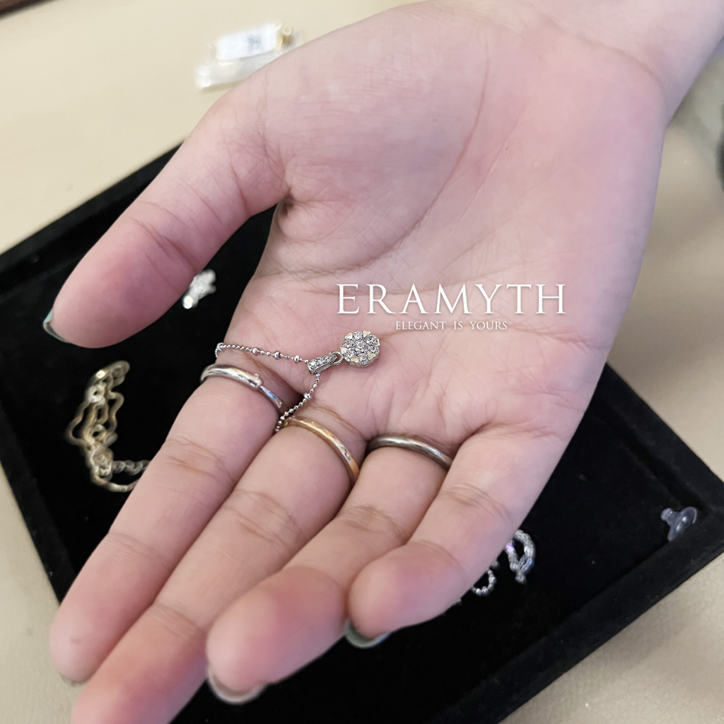 Eramyth Jewelry: สร้อยคอ พร้อม จี้ เงินแท้ 925 ฝั่งเพชรสวิส CZ งานเตย รูปทรงหัวใจ  SF-0191-R01 (พร้อมส่ง) ราคา ถูกที่สุด ดีลบีเคเค แกลเลอรีภาพที่ 4