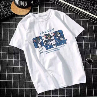 ใหม่ เสื้อยืดคอกลม ลายการ์ตูน เสื้อแขนสั้นสไตล์เกาหลี ES69