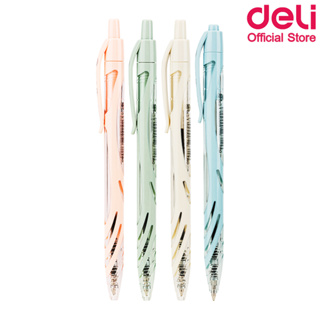 Deli Q70-BK Ball Point Pen 0.7mm ปากกาลูกลื่นแบบกด หมึกดำ 0.7mm (คละสี 1 แท่ง) ปากกากด เครื่องเขียน อุปกรณ์การเรียน