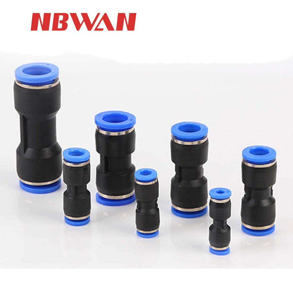 NBWAN ข้อต่อลม 2 ทาง แบบตรง PU Fitting 4-10 มล.