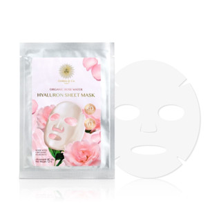 Golden &amp; Co. Thailand Golden Organic Rose Water Hyaluron Sheet Mask (15g) มาส์ก เพิ่มความชุมชื่น ผิวดูแลกระจ่าง