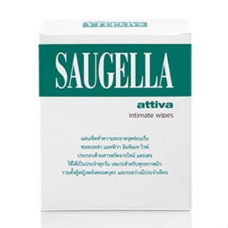 Saugella Attiva Intimate Wipes 10 แผ่น แผ่นเช็ดทำความสะอาดจุดซ่อนเร้น ระหว่างมีประจำเดือน