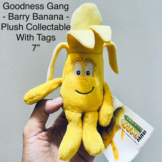 ตุ๊กตา กล้วย ขนนุ่ม ป้ายห้อย ขนาด7” ลิขสิทธิ์แท้ Goodness Gang - Barry Banana - Plush Collectable With Tag งานสวย หายาก