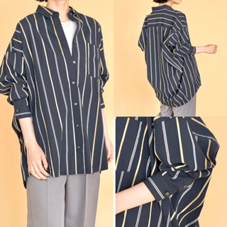 AMERICAN HOLIC Oversized Striped Shirt