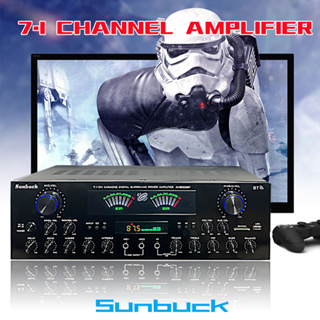 Sunbuck 7.1 Channel Power Amplifier โฮมเธียเตอร์เครื่องขยายเสียงคาราโอเกะบลูทูธสเตอริโอเสียงรอบทิศทาง AV AMP AV-8000BT