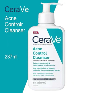 🔥แพ็คเกจอเมริกา , CERAVE ACNE CONTROL CLEANSER TREATMENT 237ml